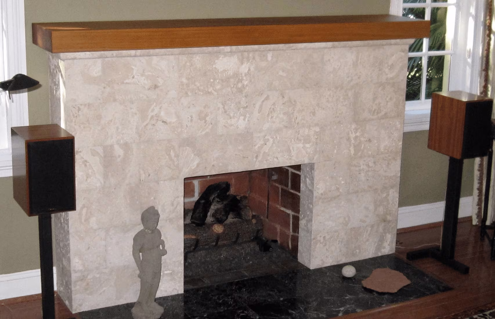 Calypso Coral Select White fireplace cladding
