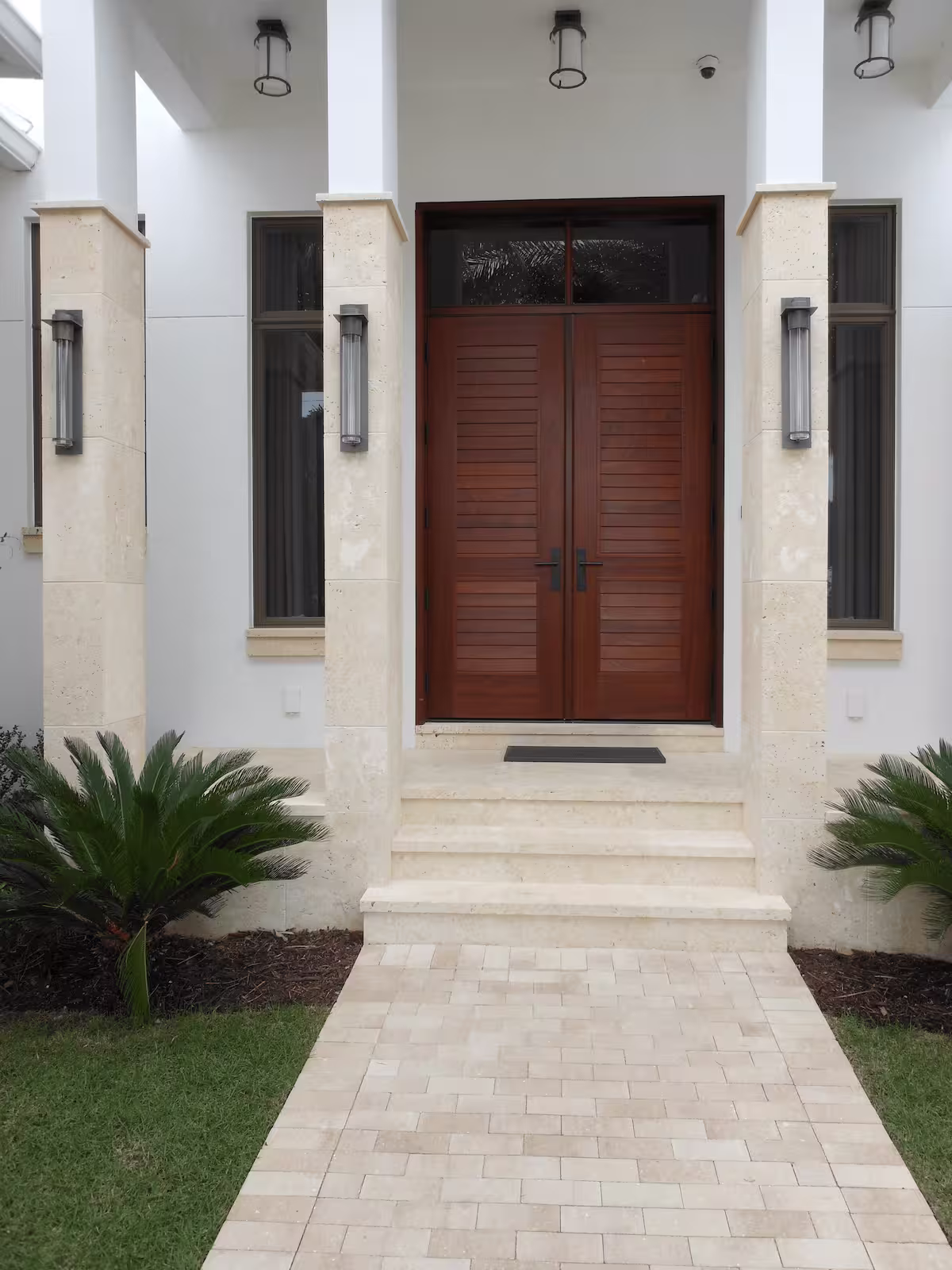 Calypso Coral columns and cladding installation