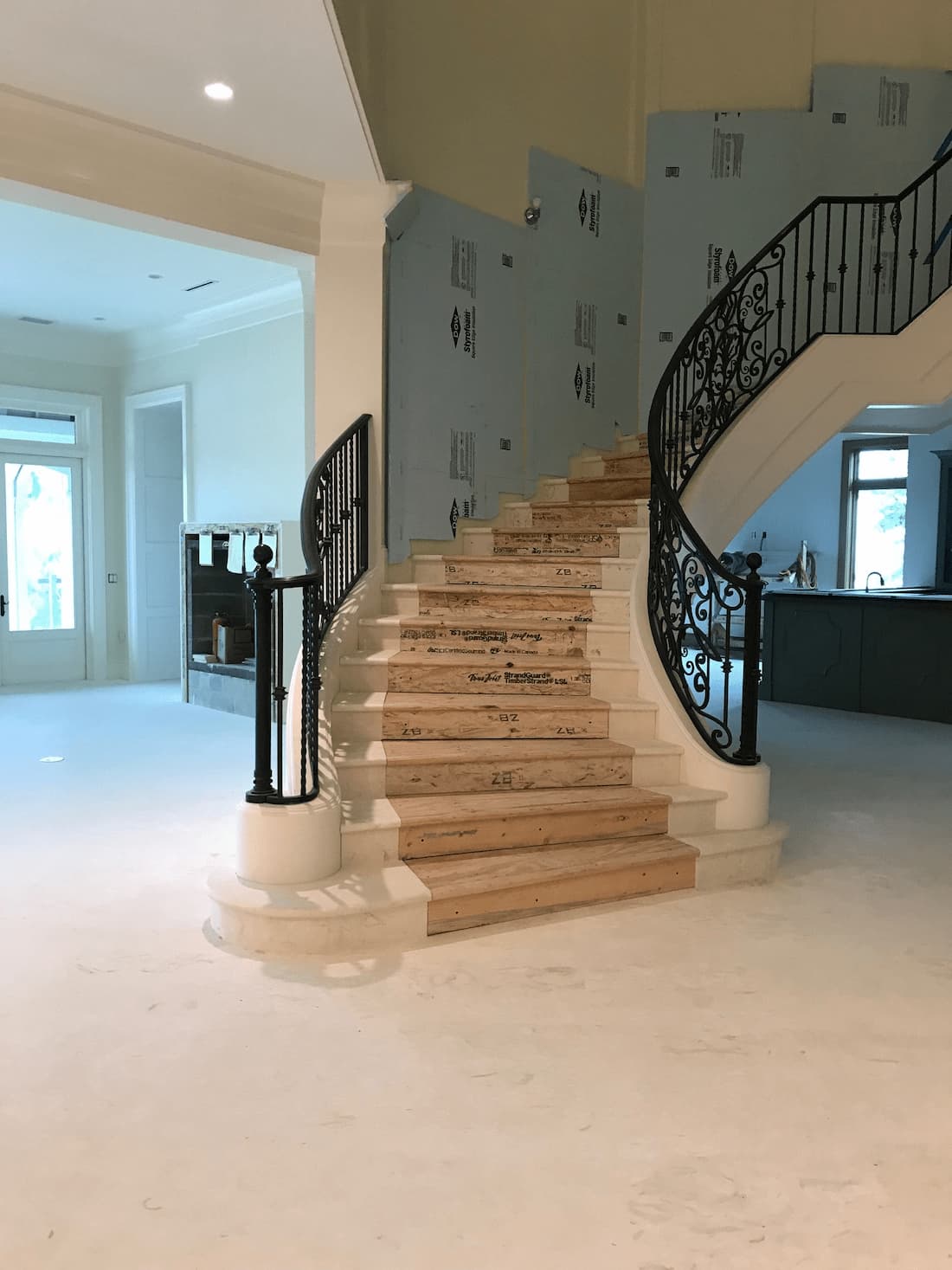 Coral Reef White honed and filled interior flooring